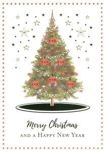 【クリスマスカード】QUIRE(クワイヤー) Mac Classic グリーティングカード 輸入 海外 オランダ 定形サイズ 封筒付き 二つ折り 箔押し エンボス加工 高級感 カラー封筒 クリスマスツリー