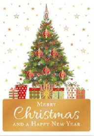 クリスマスカード グリーディングカード 輸入カード オランダ QUIRE クワイヤー 定型サイズ　封筒付き　箔押し　エンボス加工 クリスマスツリー