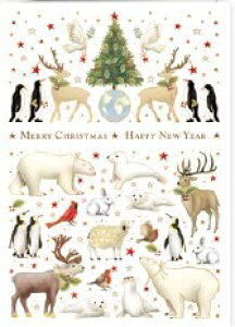 【クリスマスカード】QUIRE(クワイヤー) Mac Classic グリーティングカード 輸入 海外 オランダ 定形サイズ 封筒付き 二つ折り 箔押し エンボス加工 高級感 カラー封筒 動物 アニマルズ