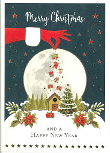 【クリスマスカード】QUIRE(クワイヤー) Mac Classic グリーティングカード 輸入 海外 オランダ 定形サイズ 封筒付き 二つ折り 箔押し エンボス加工 高級感 カラー封筒 ミセスサンタ スプリン