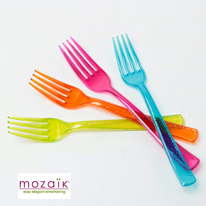 楽天市場 Mozaik カラフル フォーク 8本入り 4色 2本 プラスチックフォーク パーティー食器 プラスチック製 使い捨て ケータリング パーティー食器 おしゃれ ホームパーティー 女子会 q Best Wishes成城 楽天市場店
