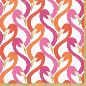 Caspari カスパリ ペーパーナプキン ランチサイズ 33x33cm 20枚入 デコパージュ おしゃれ テーブルコーディネート 紙ナプキン ドイツ 可愛い お茶会 パーティー 高品質 ラッピング フラミンゴ Flamingo Flock FUCHSIA