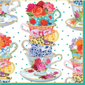 Caspari JXp y[p[ivL `TCY 33x33cm 20 fRp[W  e[uR[fBl[g ivL hCc   p[eB[ i g eB[Jbv Tea Cups 