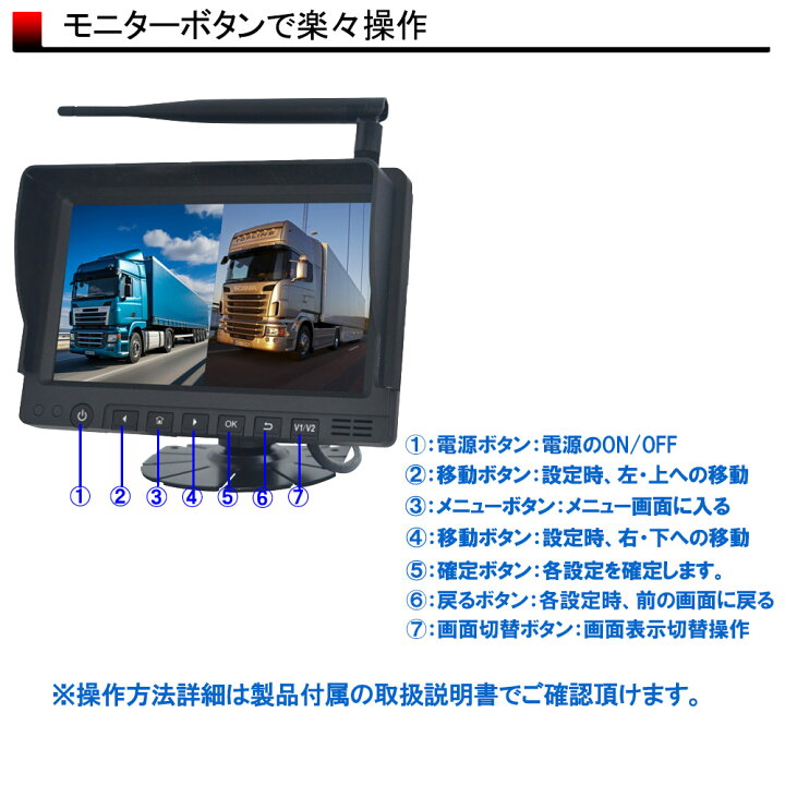 楽天市場】【技適番号取得済み】バックカメラ モニター セット 24v 