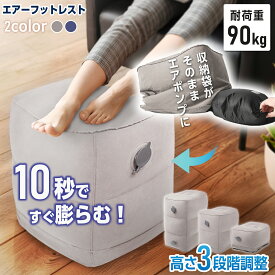 【2025年4月最新商品】フットレスト 飛行機 車 エアー クッション 高速バス 車中泊 旅行用品 デスクワーク 折り畳み 足置き 足まくら 足枕 バス 電車 旅行 エアークッション オフィス 折りたたみ