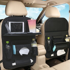 【6月6日発売新商品限定価格！】シートバックポケット 車 テーブル 付き 収納 大容量 小物入れ ドリンクホルダー ゴミ箱 後部座席 多機能 車内 ポケット カー用品 シートポケット ドライブポケット 車用 便利グッズ ケース カーシート 座席 内装