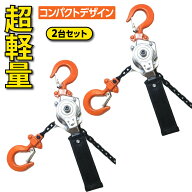【ベスト・アンサー公式】レバーホイスト 0.25t V2 250kg 2台セット 軽量 チェーンローラー 高品質 チェ…