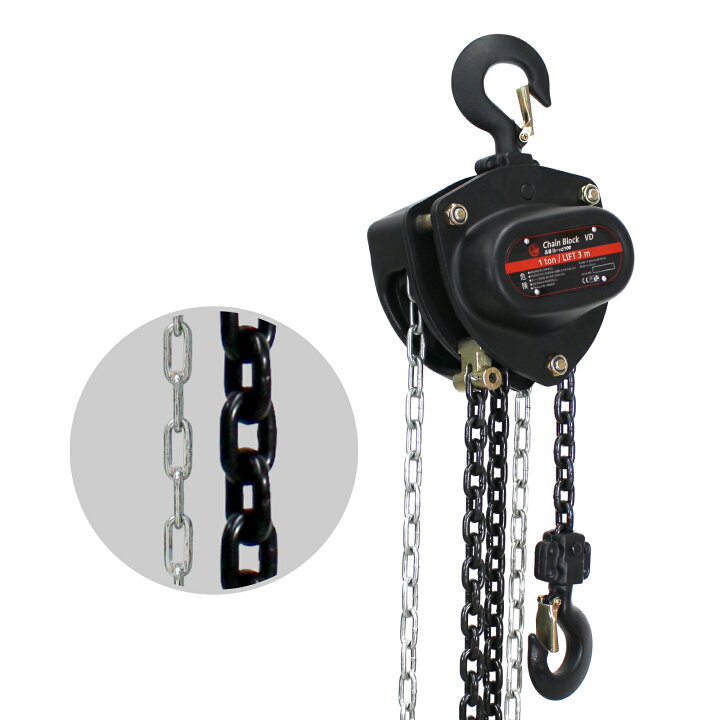 楽天市場】チェーンブロック 1t 1ton 揚程3m グレード80 軽量 小型 VD 
