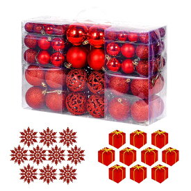 【在庫処分 】 クリスマスツリー用オーナメントセット 120個 ゴールド レッド 金色 赤色