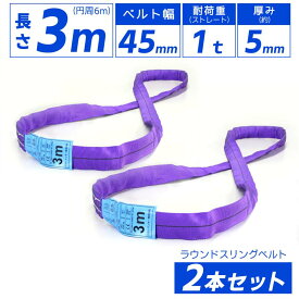 2本セット エンドレス スリングベルト 耐荷重1000kg 幅45mm 長さ3m 周囲6m ラウンドスリング ソフトスリング サークルスリング玉掛けスリング エンドレスナイロンスリング クレーンスリング繊維ロープ エンドレスナイロンベルト 運搬ベルト 運搬スリング 吊具