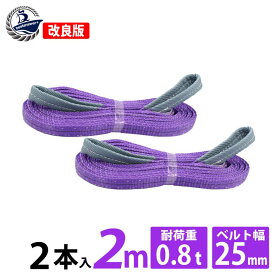 2本セット スリングベルト 25mm 2m 使用荷重800kg 高品質 ナイロンスリング ベルトスリング 繊維ベルト 吊ベルト 運搬ベルト 運搬スリング 吊具 長さ2m トラック 建設