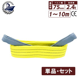 スリングベルト 2400kg 幅75mm 1m 2m 3m 4m 5m 6m 8m 10m 使用荷重 2400kg 高品質 ナイロンスリング ベルトスリング 繊維ベルト