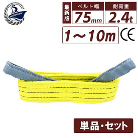 スリングベルト 2400kg 幅75mm 1m 2m 3m 4m 5m 6m 8m 10m 使用荷重 2400kg 高品質 ナイロンスリング ベルトスリング 繊維ベルト
