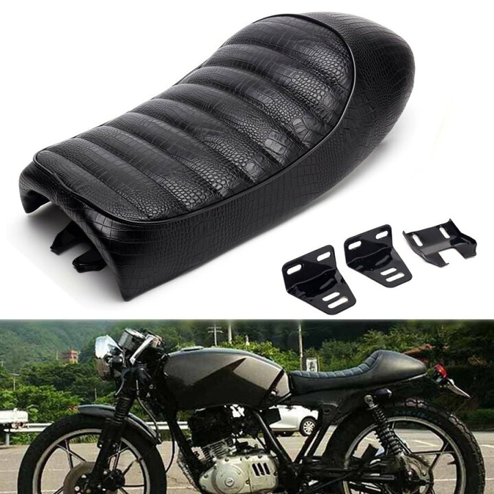 楽天市場】バイク用 シート 汎用 レザーレット カフェレーサー シート  