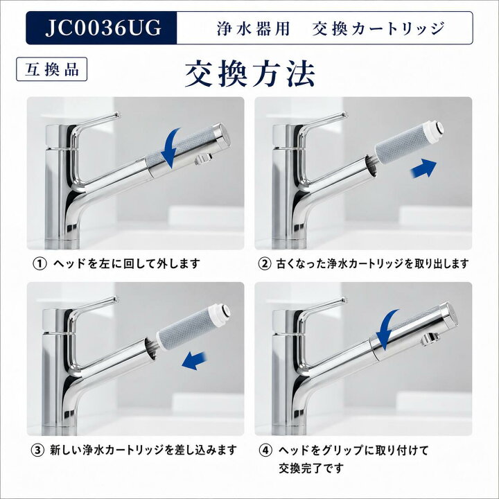 楽天市場】【JIS規格試験済み】 JC0036UG カートリッジ JC0036ST 浄水 