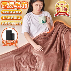 【先着100名様限定クーポン20％off】【楽天1位】電気毛布 USB 掛け敷き兼用 大判 160×80/180×80cm 3段階温度 炭素繊維ヒーター 掛け毛布 肩掛け 両用 フランネル 自動電源オフ ダニ退治 過熱保護 電気ブランケット ひざ掛け 洗える 節電