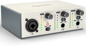 Synido USB-C �I�[�f�B�I�C���^�[�t�F�[�X Live Solo MK2 2 �`�����l�� 24bit/48kHz 48V �t�@���^���d������ XLR / ���C�����͑Ή� ���y�^���E���C�u�z�M�E�|�b�h�L���X�g������� �V���o�[