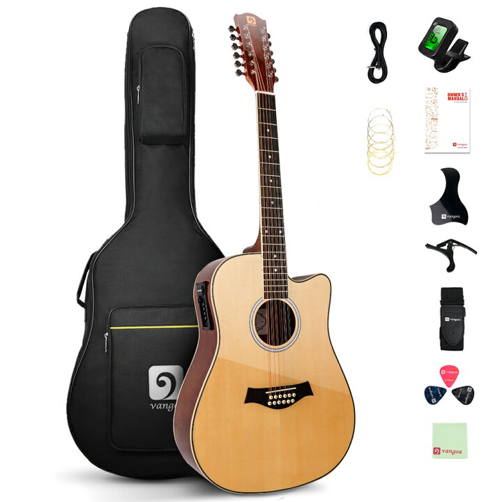楽天市場】【レビューキャンペーン】Vangoa 12弦ギター 普通版 