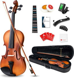 【売れ筋】VANGOA バイオリン 木製合板 Basic VVシリーズ 右利き ナツメ材 人気モデル 4/4・3/4・1/2・1/4サイズ　初心者、大人、子供、学生に適する