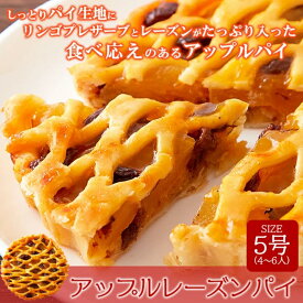 【スーパーセール価格】アップルレーズンパイ 5号 4〜6人 りんごプレザーブ レーズン アップルパイ ホールケーキ お茶請け 手土産 送料無料