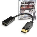 MacLab. DisplayPort to HDMI 変換 アダプター 20cm オスメス変換 ブラック DP ディスプレイポート ケーブル hdmiケー…