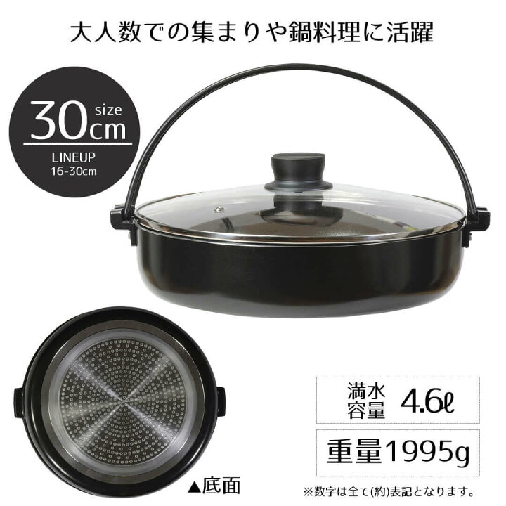 楽天市場】すきやき鍋 30cm ビストロ・フェスタ ダイアモンドコート IH 