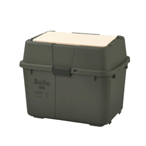 Boite ガレージ ベランダコンテナ 70L キャスター付き 木天板セット 日本製 キャンプ アウトドア 収納 宅配ボックス 物置 ガレージ ベランダ 防災用品 整理 大容量 ケース ボックス 屋外 屋