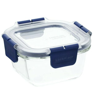 保存容器 耐熱ガラス 300ml ロック&ロック トップクラス スクエア 耐熱 ガラス 耐熱容器 密閉 ストッカー ガラス容器 スタッキング 小 オーブン 電子レンジ 冷凍 ご飯 こぼれない ふた 長期保