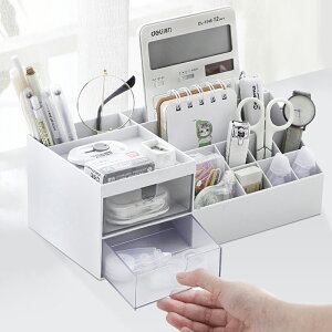 デスクオーガナイザー 卓上 小物入れ ペン立て 卓上収納 リモコンラック ペンスタンド デスク収納ボックス 収納ケース 引き出し付き デスク 整理 リモコン 文房具 化粧品収納 おしゃれ 送料