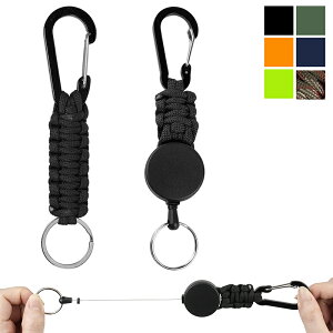 リールキーホルダー 2個セット 金属ワイヤー スチール フック おしゃれ 強力 超軽量 伸縮性 カラビナ 伸びる 伸びるリール付きストラップ キーホルダー 伸縮性 鍵 落下防止 紛失防止 取り出