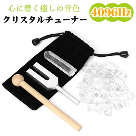 【雑誌掲載】クリスタルチューナー 4096hz 音叉 水晶さざれ 浄化 ヒーリング 天然原石 ポイント 天然 開運グッズ クリスタル 周波数 効果 本物 瞑想 浄化 セット 天使の扉 癒し充実の5点セット プレゼント 送料無料