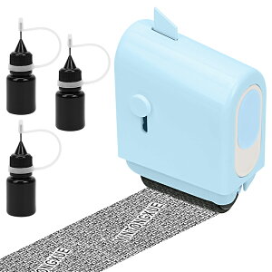 個人情報保護スタンプ 段ボールカッター付き 伸縮式 1台2役 玄関先便利グッズ ローラー式 安全設計 40mm広幅ローラーで効率UP 専用の5mlインクカートリッジ3本付属 大容量 経済的 開梱も隠蔽