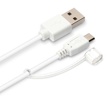 高い素材 microUSB搭載 USBケーブル ピージーエー 新品メーカー保証付 PG-IQMC12M2WH 専門店