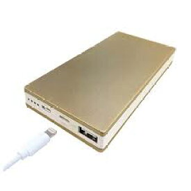 ◆○10000mAh/DC5V 2.4A/MFI認証Lightningケーブル50cm付属◆iLLU1001-GD