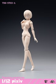 86TOYS 1/12 少女 人形 可動 モデル アクションフィギュア 素体 ヘッド 交換パーツ 支柱 フルセット 白肌