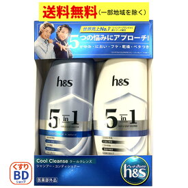 P2倍！【送料無料（北海道沖縄300円）】h&s 5in1 エイチ・アンド・エス クールクレンズ 本体シャンプー＆コンデ ペアセット 340ml+340ml