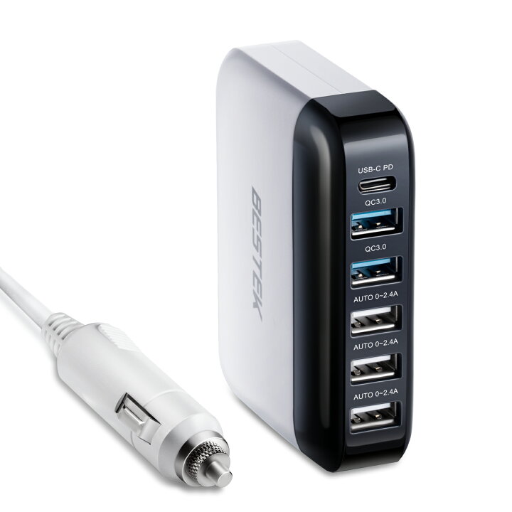 楽天市場 Bestek シガーソケット カーチャージャー Pd3 0 Qc3 0 Usb 急速充電 Pd 車載充電器 5ポート 86w Usb C Pd3 0 1口 Usb Qc3 0 2口 Usb Auto 3口 12v 24v車対応 Mrc686c Bestek楽天市場店
