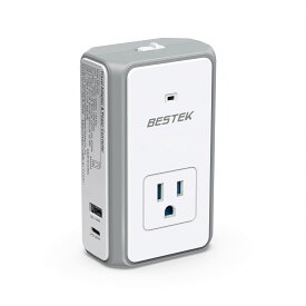 BESTEK 正弦波 海外旅行用変圧器 150W 5in1セット 海外コンセント 変圧器 変換プラグ 小型 100V-240V to 100V 変換 USB-C ×1口 PD20W USB-A×1口 QC18W ホコリ防止 感電防止 ポータブル 小型 コンパクト MRJ1606-PD
