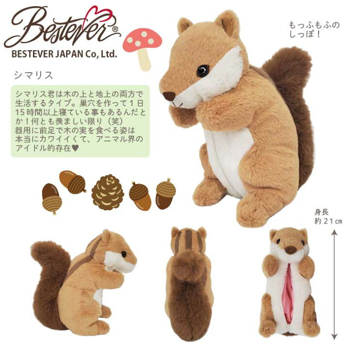 楽天市場 Bestever ぬいぐるみ ペンケース 動物 アニマル ポーチ コスメポーチ 大容量 筆箱 入学祝い 新学期 プレゼント ギフト ワイルドアニマルペンケース シマリス Chipmunk リス 栗鼠 ベストエバージャパン ベストエバージャパン直営店