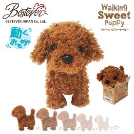 【BESTEVER】【電池プレゼント】電子ペット 電動玩具 電池で動く ぬいぐるみ 可愛い 喋る 歩く モノマネ 猫 誕生日 ギフト プレゼント【Walking Sweet Puppy】トイプー プードル