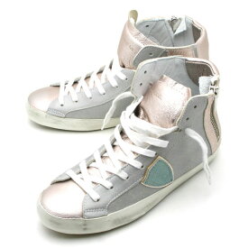 ★ポイント5倍★フィリップモデル PHILIPPE MODEL【BIKE ALTA】 レディース サイドジップ ハイカット スニーカー METALLIC SILVER/TEAL BIHD ML28【送料無料】 【あす楽対応】 【コンビニ受取】 【海外配送】 【国際配送】