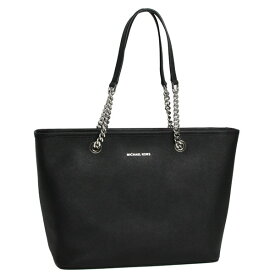 ★ポイント5倍★マイケルコース MICHAEL KORS【JET SET TRAVEL CHAIN ジェットセット】 トップジップ トートバッグ BLACK (ブラック) 30T6SJ8T6L 001【送料無料】 【あす楽対応】 【コンビニ受取】 【海外配送】 【国際配送】