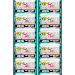 【10個セット】クイックルワイパー 立体吸着ウエットシート ストロング 空間の超消臭 12枚(4901301438027-10)