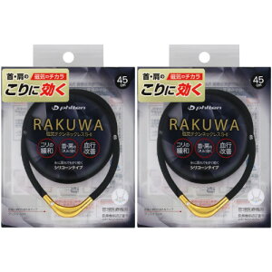 【2個セット】RAKUWA磁気チタンネックレスS−II 45cm ブラック/ゴールド【メール便】(4940756433461-2)