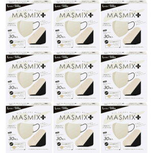 【9個セット】MASMiXプラス(マスミックスプラス) サンドベージュ×ブラック 30枚(4987601603655-9)