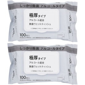 アルコール除菌ウェットティッシュ 100枚【2個セット】(4970511098079-2)