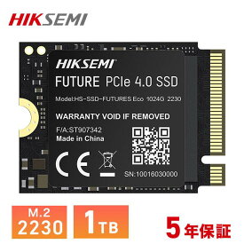 HIKSEMI 1TB 2230 NVMe M.2 SSD PCIe Gen4×4 最大読込: 5,000MB/s 最大書き：3,300MB/s Steam Deck対応 TLC 国内正規品 メーカー5年保証 (2230, 1TB)