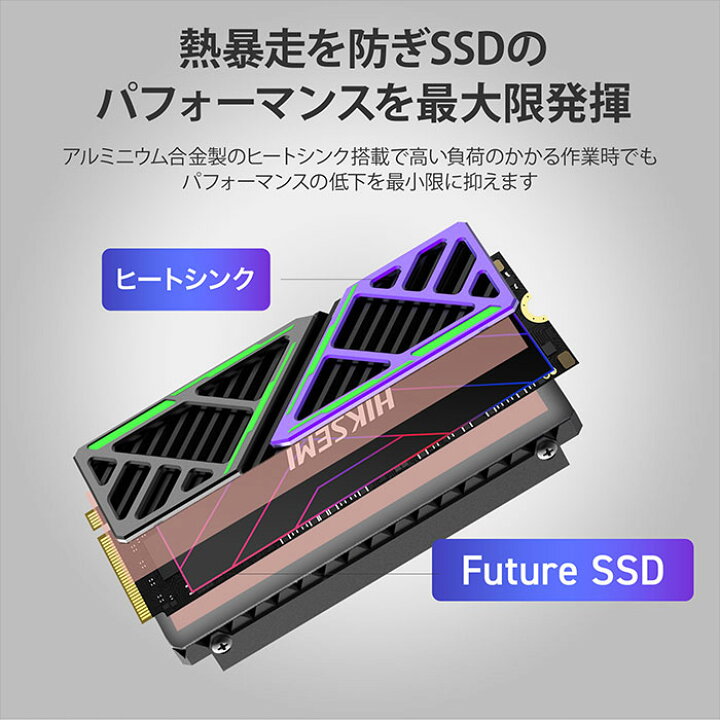 楽天市場】HIKSEMI SSD 2TB ヒートシンク搭載 高耐久性(TBW:3600TB 