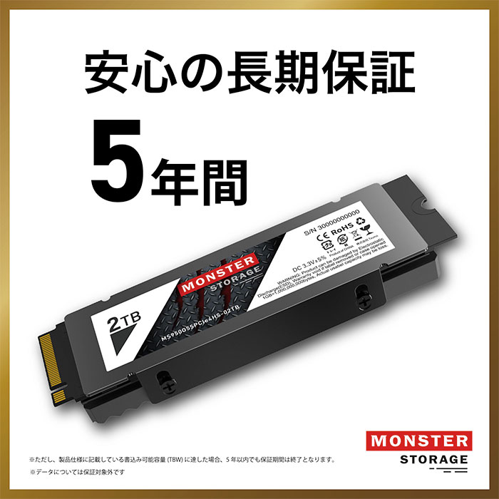 楽天市場】Monster Storage SSD 2TB ヒートシンク搭載 高耐久性(TBW