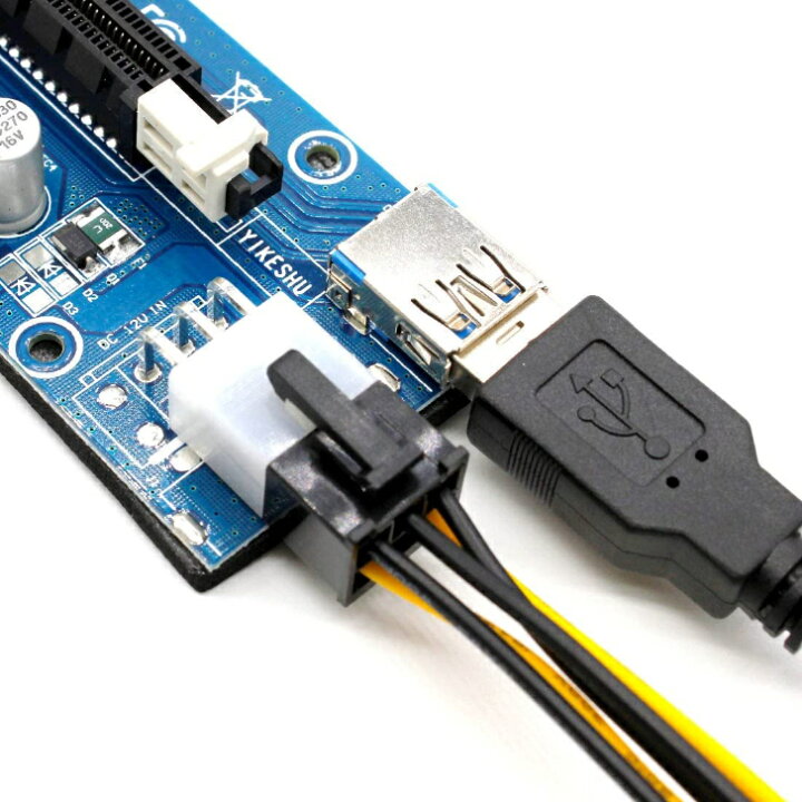 楽天市場】PCI-E 16x 8x 4x 1xパワードライザーアダプターカード、60cm USB 3.0延長ケーブル、ピンPCI-E - SATA電源 ケーブル - GPUライザーアダプター : bestline